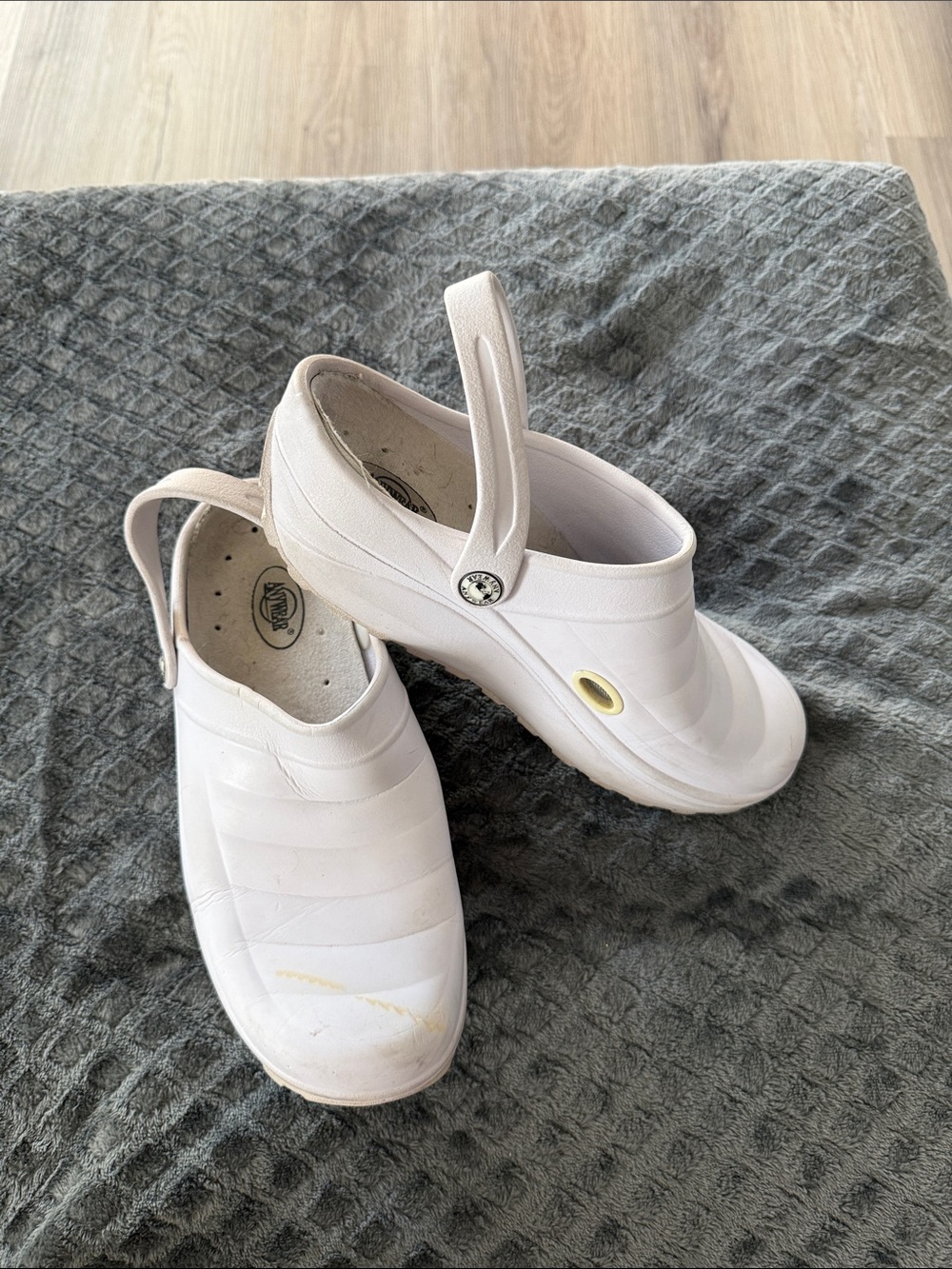 White Slip-On  Clogs with Back Strap